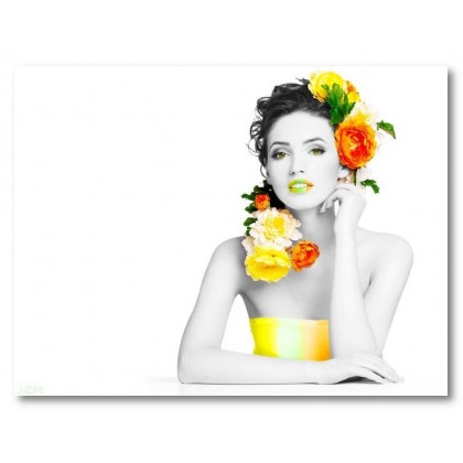 Αφίσα (κορίτσι, χρώματα, λουλούδια)